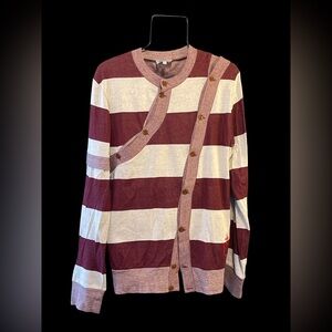 Vivienne Westwood Ollie Burgundy and White Striped Cardigan